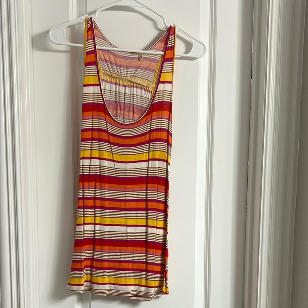 Caslon Red and Orange Ribbed Tank Top